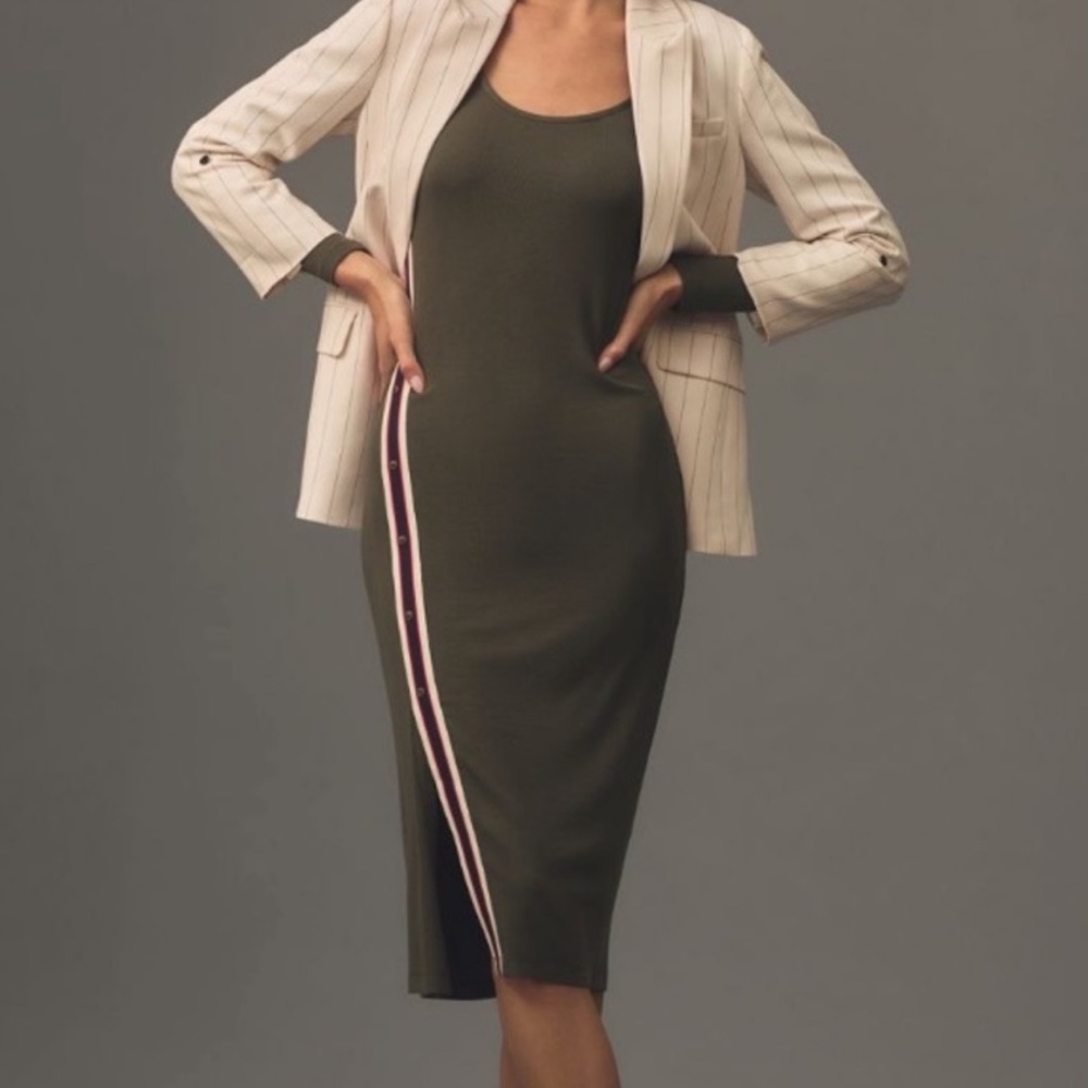 Anthropologie long sleeve sporty stripe dress by Bordeaux NWT SZ M